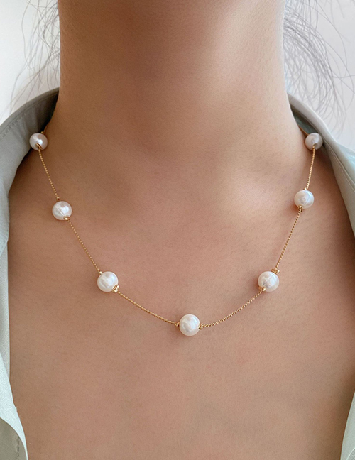 Collar De Cadena Geométrica De Perlas