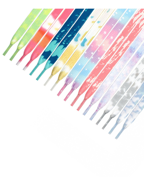 Cordones Planos De Colores Con Estampado Tie-dye De Poliéster