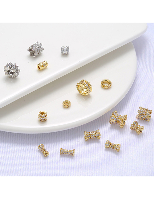 Cobre Chapado En Oro Agujero Grande Diamante Cintura Pequeña Accesorios De Joyería Diy
