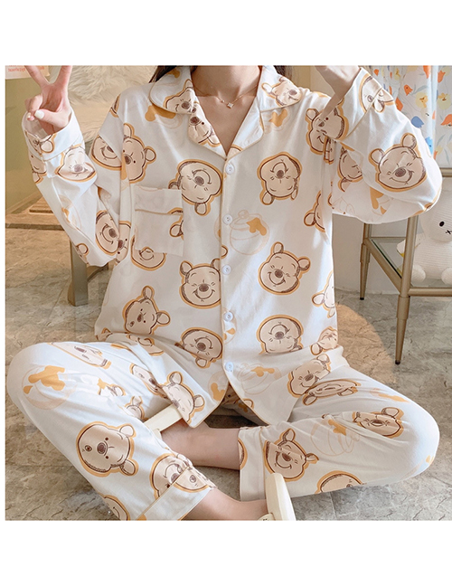 Pijama Premamá De Manga Larga Con Estampado De Algodón