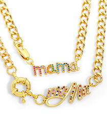 Collar De Diamantes Con Letras Mama