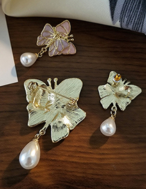 Aretes De Perlas De Aleación De Mariposa