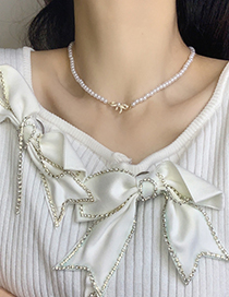 Collar Con Lazo De Perlas De Circonitas