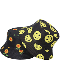Sombrero Pescador Protector Solar Estampado Flor Smiley
