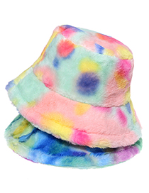 Sombrero De Pescador Con Efecto Tie-dye De Pelo De Conejo Sintético