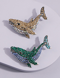 Broche De Delfín Con Diamantes De Imitación