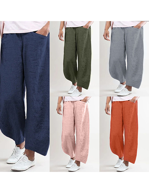 Pantalones Anchos De Color Liso