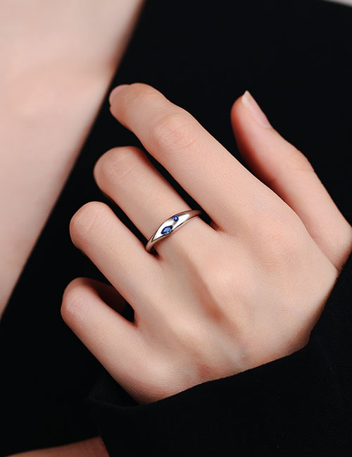 Copper And Diamond Geometric Ring