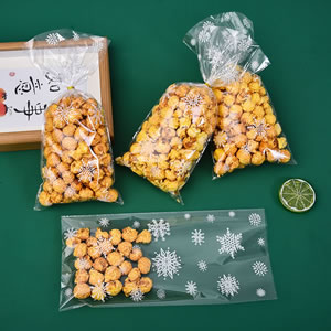 Bolsas De Plástico Para Caramelos De Copos De Nieve Impresas (paquete De 50)