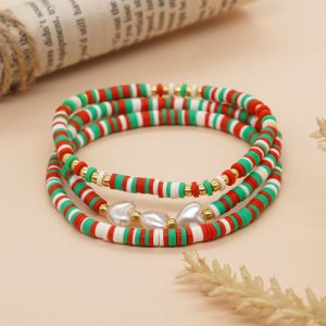 Colorful Polymer Clay Letter Beaded Bracelet Set