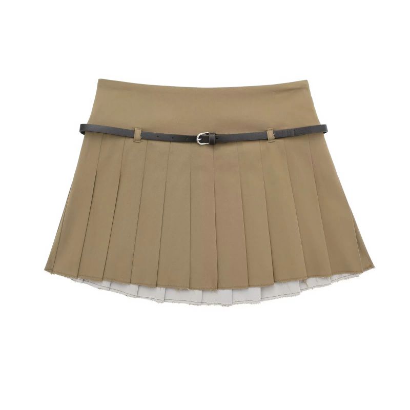 Blended Wide Pleated Skirt