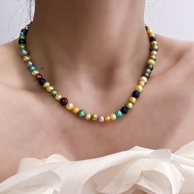 Collar De Perlas De Colores