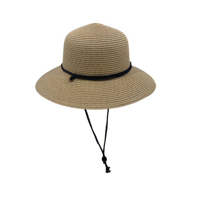 Sombrero Para El Sol Plegable Con Cordón Y Ala Grande De Paja