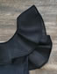 Fashion Black Polyester Ruffled One-shoulder Swimsuit
