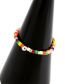 Fashion Mixed Color Colorful Glass Rice Beaded Ring