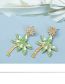 Fashion Green Copper Diamond Coconut Stud Earrings