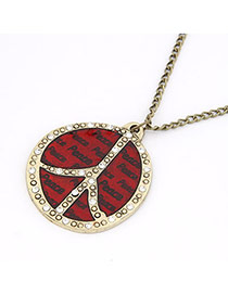 Puritan Red Anti-War Peace Word Pendant Alloy Chains