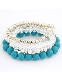 Limited Blue Multilayer Design Bead Korean Fashion Bracelet