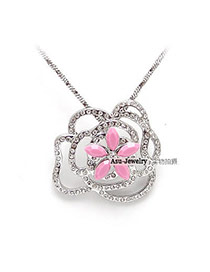Stationery Pink Rose Flowers Alloy Chains