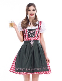 Disfraz De Vestido Tradicional De Oktoberfest(Vestido+delantal+cinta)