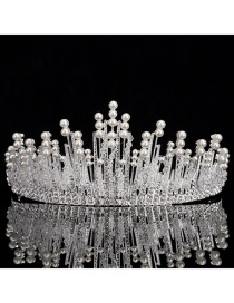 Novia Corona Decorada Con Perlas Y Cristales