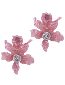 Elegant Pink Flower&ball Decorated Earrings