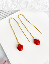 Fashion Red Alloy Resin Love Ear Line