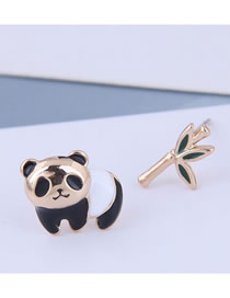 Pendientes Asimétricos De Bambú Panda