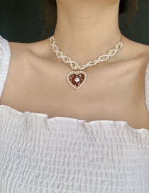 Collar De Amor Con Perlas Tejidas