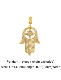 Fashion Palm Pendant Thick Chain Copper Inlay Zircon Geometric Letter Openwork Pendant