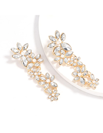 Pendientes De Múltiples Capas De Aleación De Perlas Con Flores De Diamantes