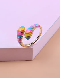 Fashion Color Copper Gold Plated Oil Drip Snake Ring