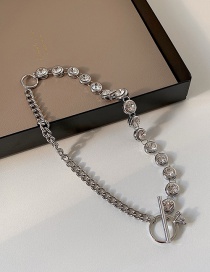 Anillo De Cadena De Costura De Diamantes De Imitación De Perlas Y Collar De Diamantes