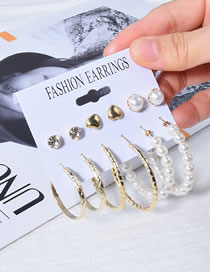 Fashion 8# Geometric Pearl Thread Butterfly Star Moon Irregular Earring Set