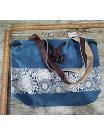 Fashion Blue Canvas Print Handbag