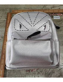 Fashion Grey Pu Geometric Backpack