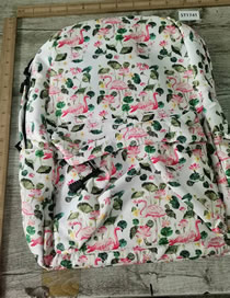 Fashion Pink Pu Print Large Capacity Backpack