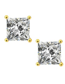 Fashion Twenty Two# Geometric Diamond Square Stud Earrings