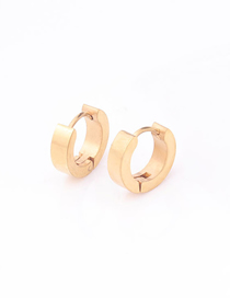 Fashion Golden Stainless Steel Smooth Earrings