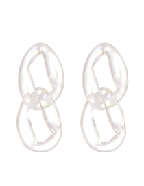 Fashion White Resin Chain Earrings