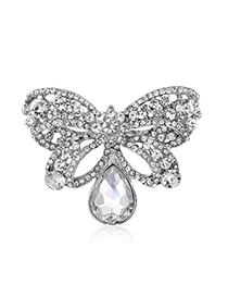 Collar De Broche De Mariposa De Diamantes De Aleación De Doble Uso
