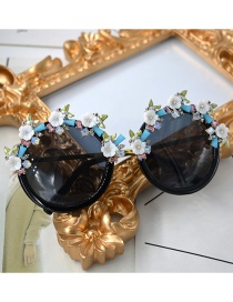Gafas De Sol Redondas Con Flores Y Diamantes