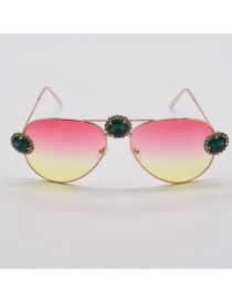 Gafas De Sol Con Montura Pequeña Y Anti-ultravioleta Con Incrustaciones De Diamantes