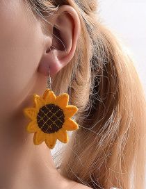 Fabric Sunflower Stud Earrings