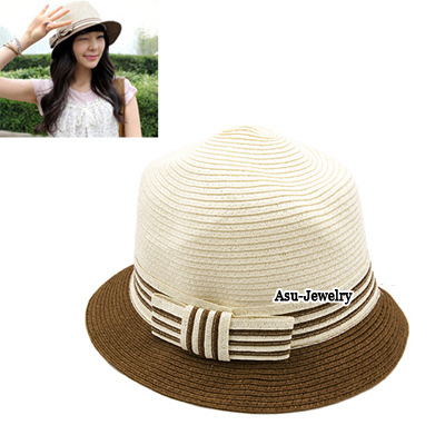 Active White Bow Braided Rope Fashion Hats