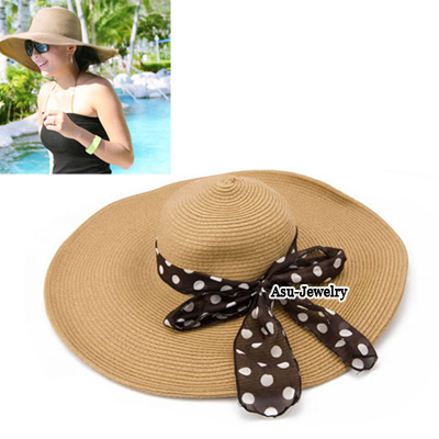 Used Brown Roll Up Beach Hat