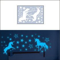 Vinilo Decorativo Estrellas Unicornio Que Brillan En La Oscuridad
