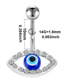Fashion Eye Stainless Steel Piercing Diamond Eye Navel Ring