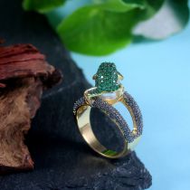 Copper And Diamond Frog Ring