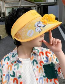 Sombrero Protector Solar Para Niños Con Estampado De Dibujos Animados De Plástico Con Tapa Vacía De Ventilador (en Vivo)